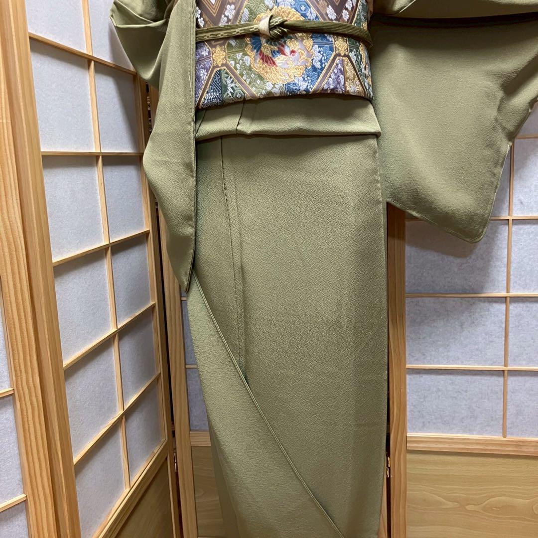 5442# Japanese Kimono Vintage Womens Silk Fabric Robe Kimono only sold Unused