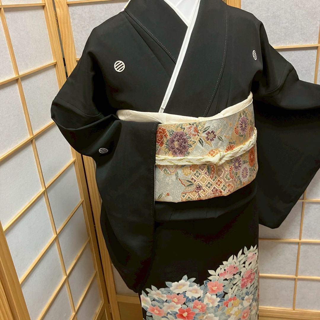 4325# Japanese Tomesode Kimono Vintage Womens Silk Fabric Robe Kimono only sold