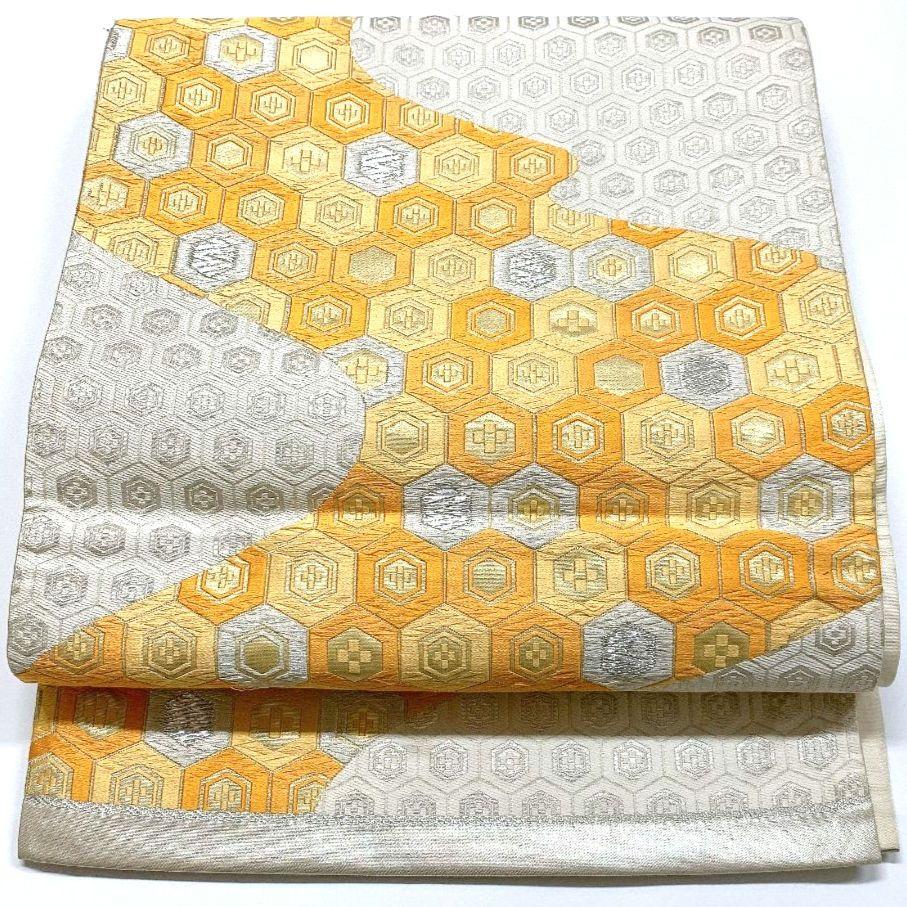 3753# Japanese Vintage Fukuro Obi Belt Kimono Fabric Silk Traditional Embroidery