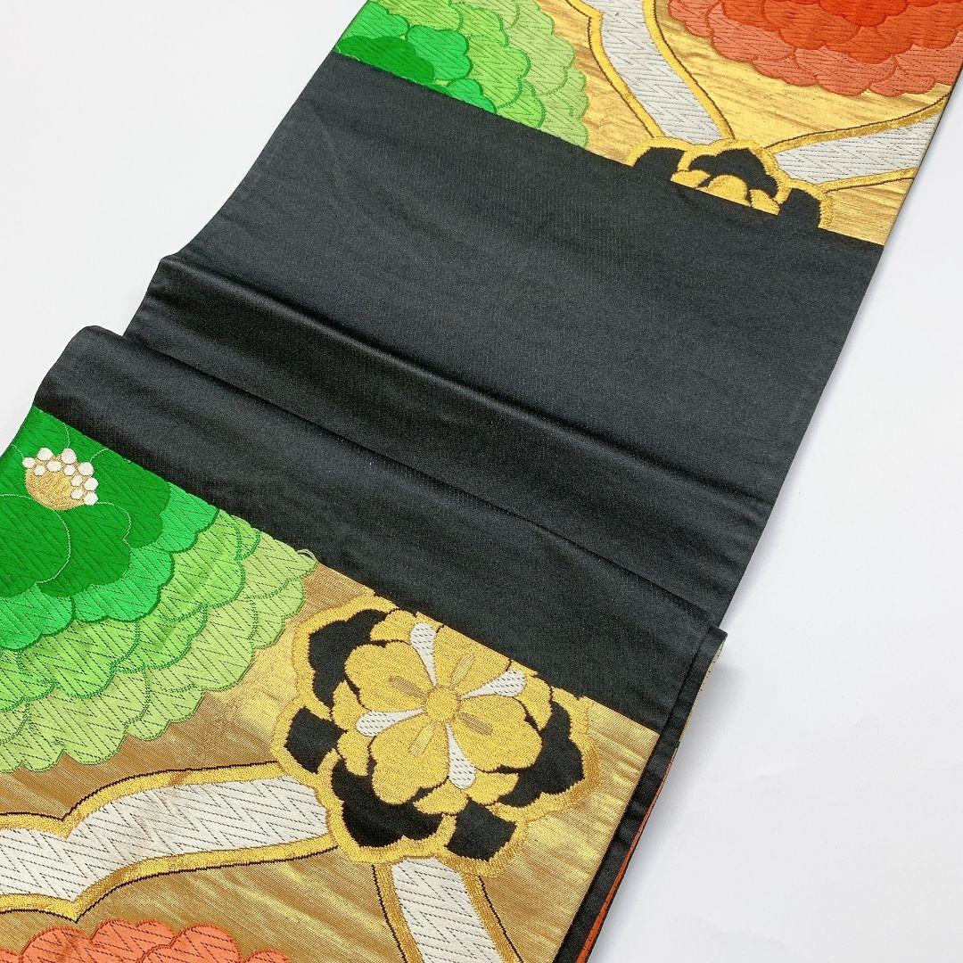 4084# Japanese Vintage Fukuro Obi Belt Kimono Fabric Silk Traditional Embroidery