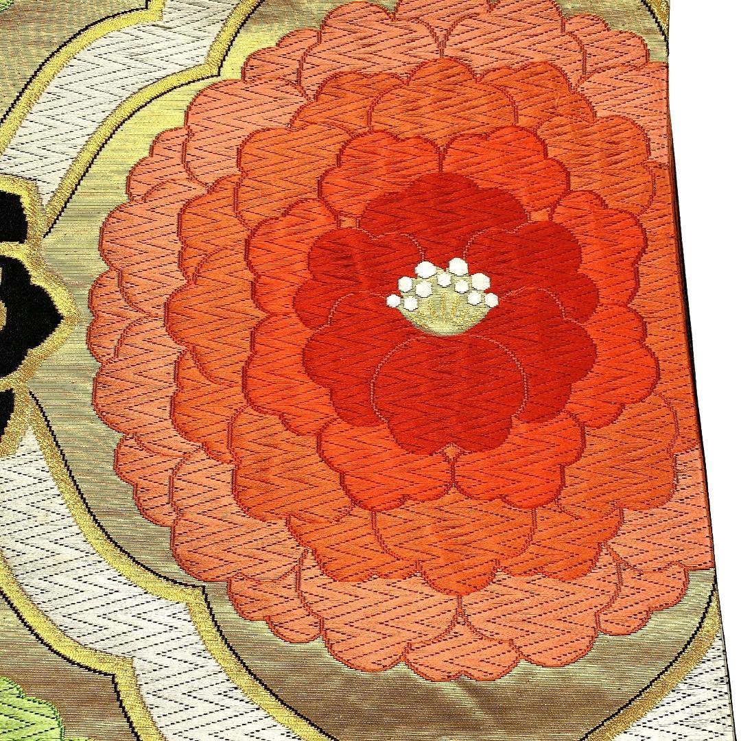 4084# Japanese Vintage Fukuro Obi Belt Kimono Fabric Silk Traditional Embroidery