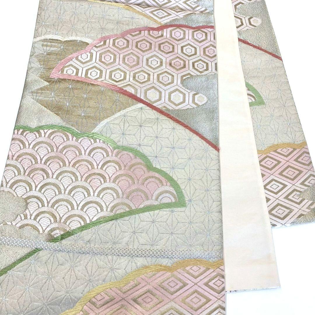 3098# Japanese Vintage Fukuro Obi Belt Kimono Fabric Silk Traditional Embroidery