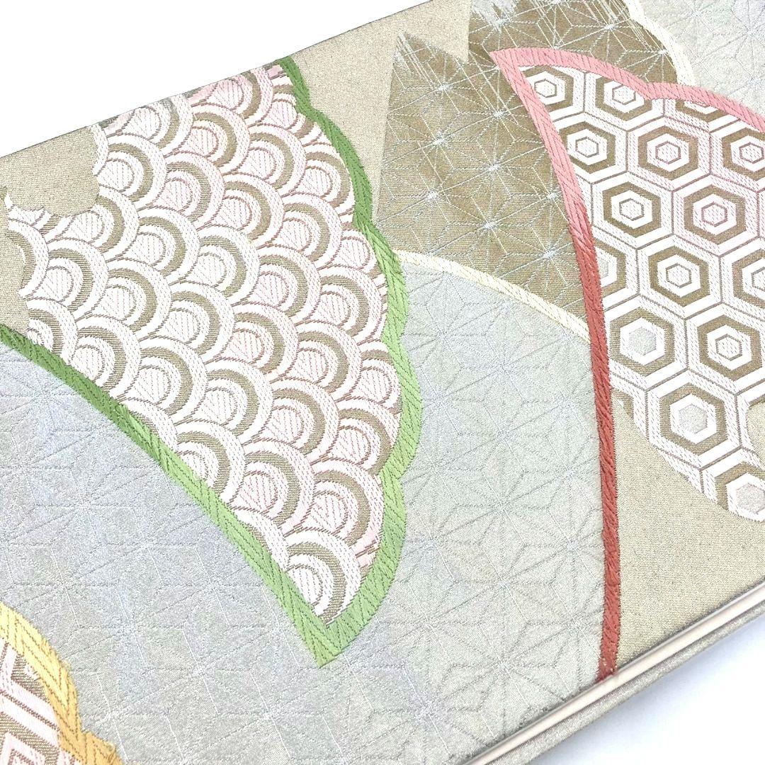 3098# Japanese Vintage Fukuro Obi Belt Kimono Fabric Silk Traditional Embroidery