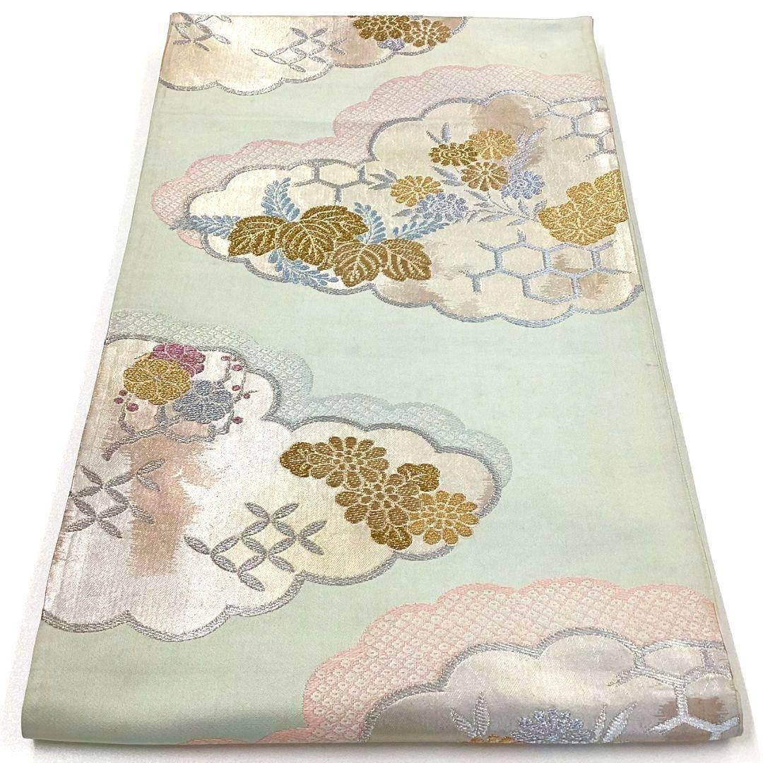 4691# Japanese Vintage Fukuro Obi Belt Kimono Fabric Silk Traditional