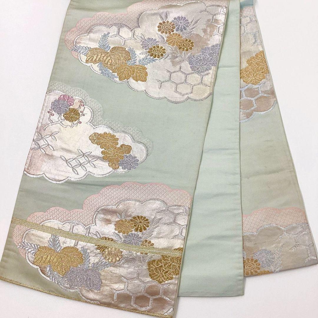 4691# Japanese Vintage Fukuro Obi Belt Kimono Fabric Silk Traditional