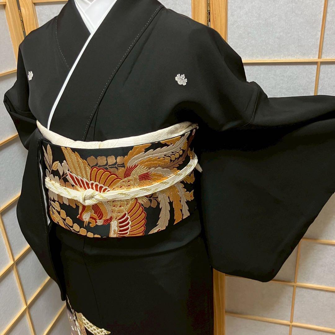 5457# Japanese Tomesode Kimono Vintage Womens Silk Fabric Robe Kimono only sold