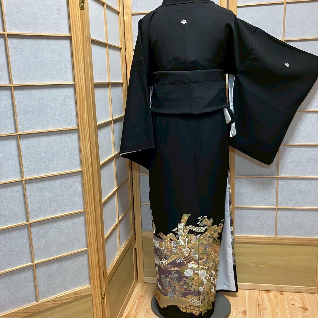 5457# Japanese Tomesode Kimono Vintage Womens Silk Fabric Robe Kimono only sold