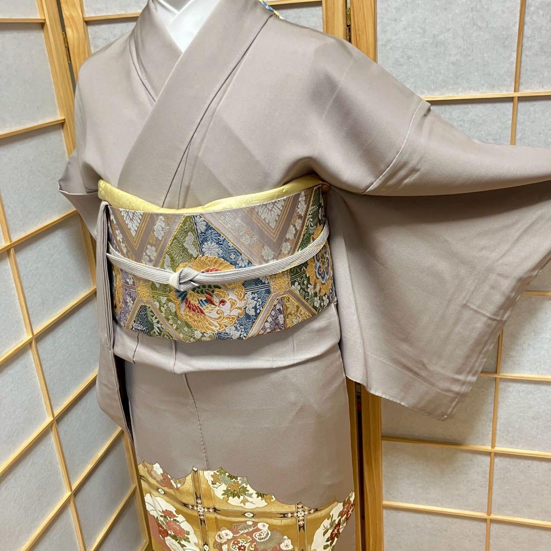 4429# Japanese Tomesode Kimono Vintage Womens Silk Fabric Robe Kimono only sold