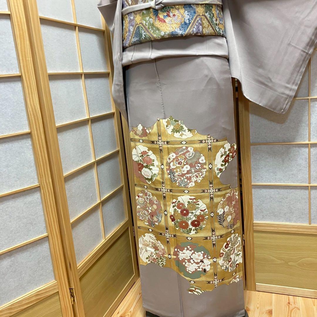 4429# Japanese Tomesode Kimono Vintage Womens Silk Fabric Robe Kimono only sold