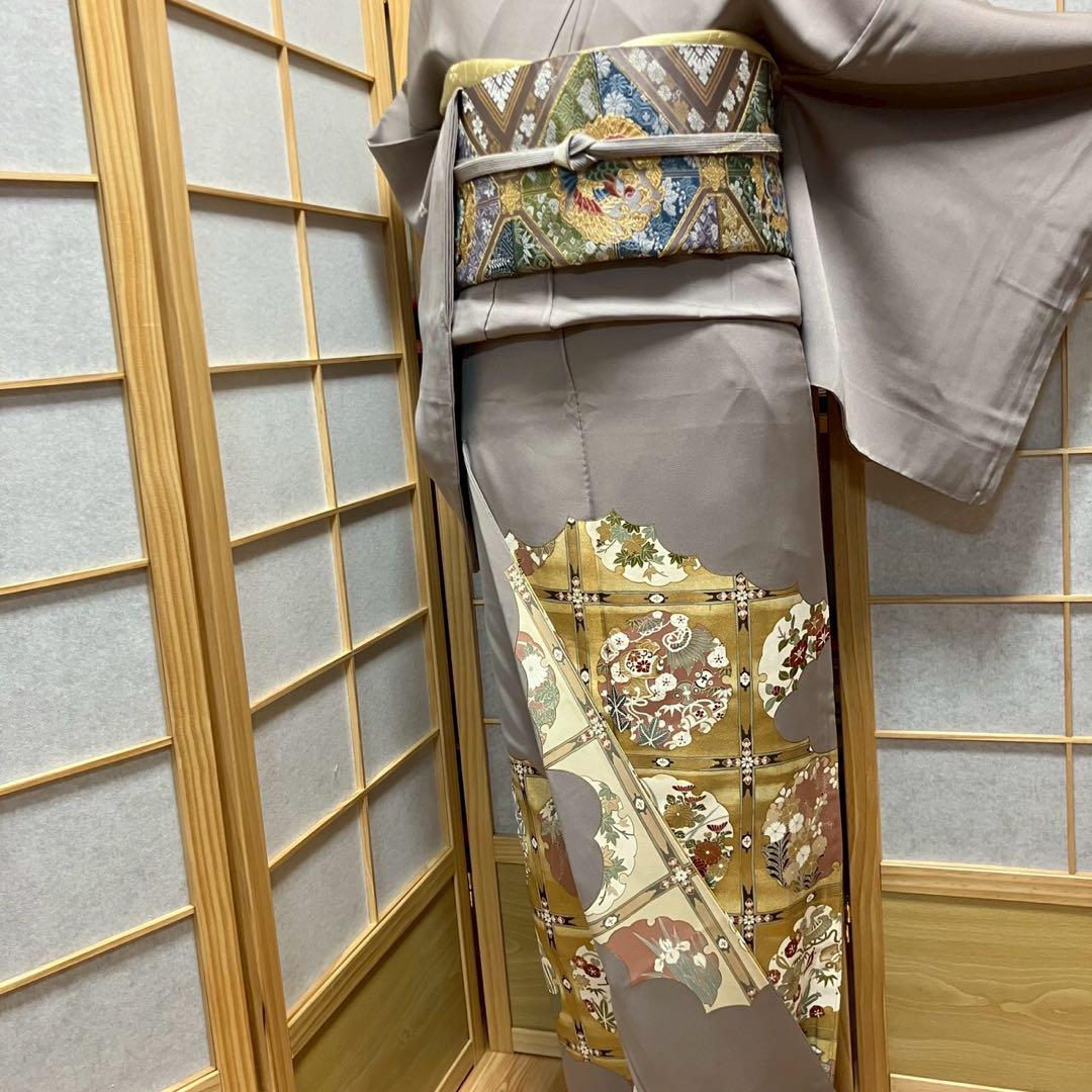 4429# Japanese Tomesode Kimono Vintage Womens Silk Fabric Robe Kimono only sold