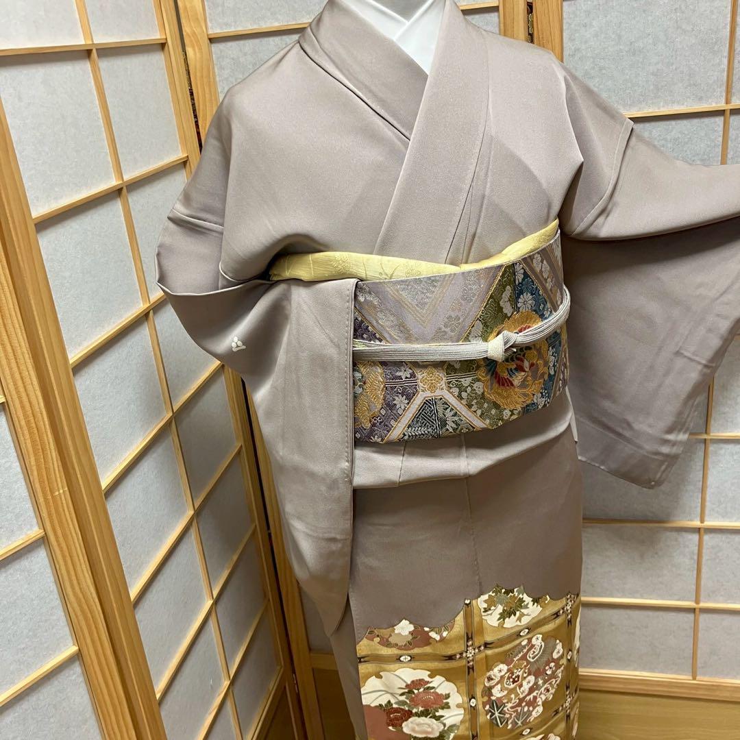 4429# Japanese Tomesode Kimono Vintage Womens Silk Fabric Robe Kimono only sold