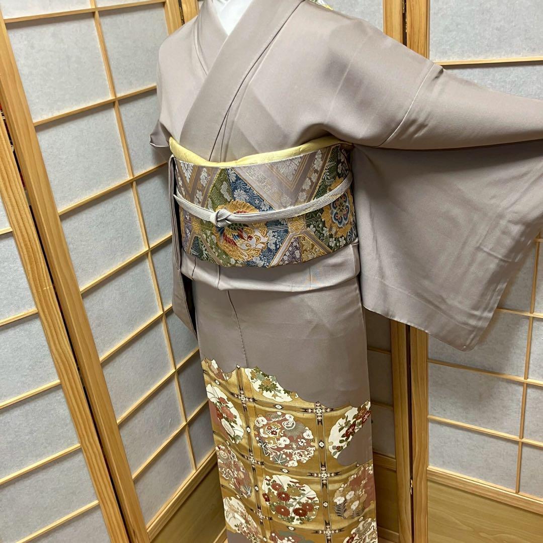 4429# Japanese Tomesode Kimono Vintage Womens Silk Fabric Robe Kimono only sold