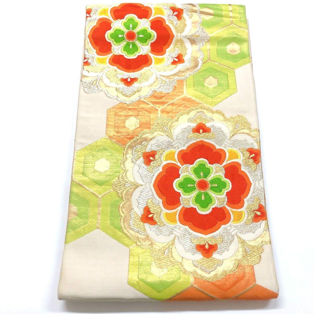 3325# Japanese Vintage Fukuro Obi Belt Kimono Fabric Silk Traditional