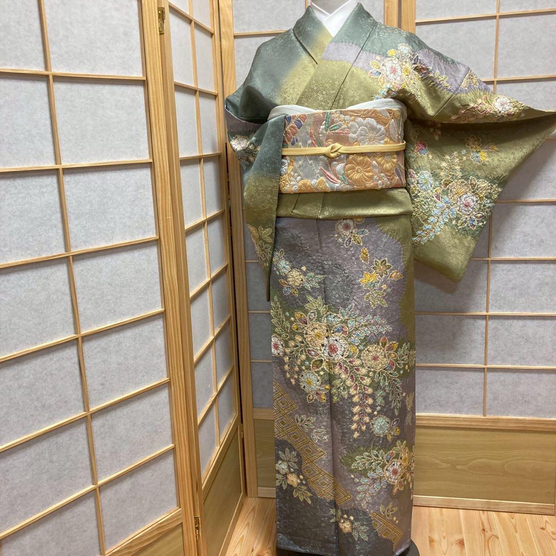 3928# Japanese Kimono Vintage Womens Silk Fabric Robe Kimono only sold