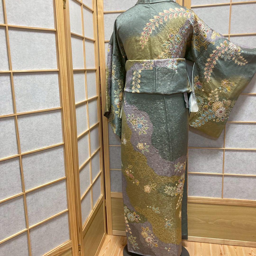 3928# Japanese Kimono Vintage Womens Silk Fabric Robe Kimono only sold