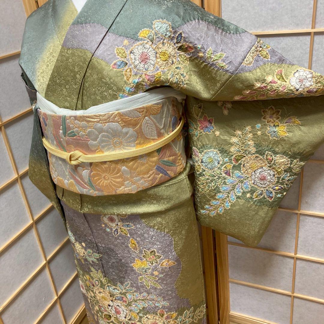 3928# Japanese Kimono Vintage Womens Silk Fabric Robe Kimono only sold