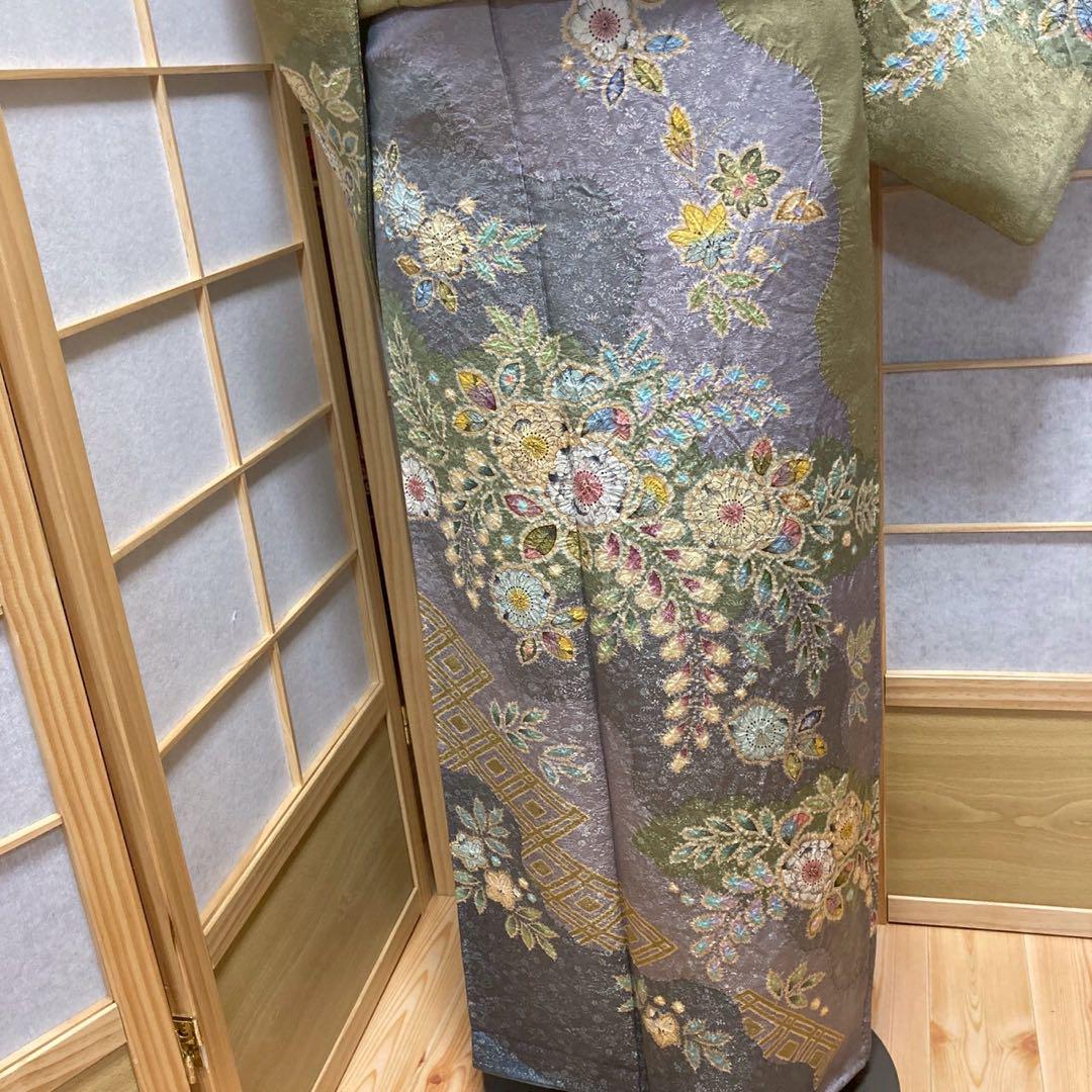 3928# Japanese Kimono Vintage Womens Silk Fabric Robe Kimono only sold