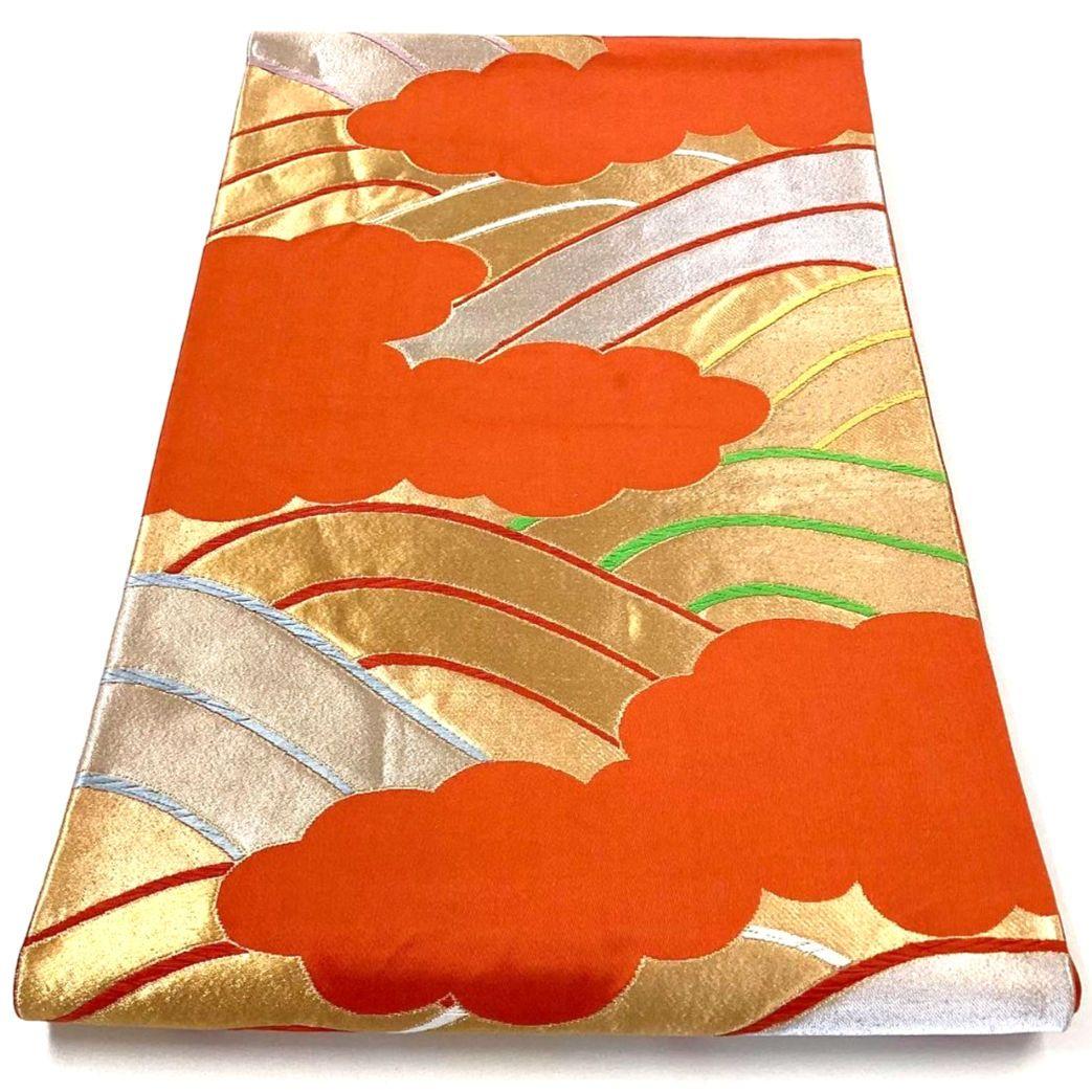 4742# Japanese Vintage Fukuro Obi Belt Kimono Fabric Silk Traditional