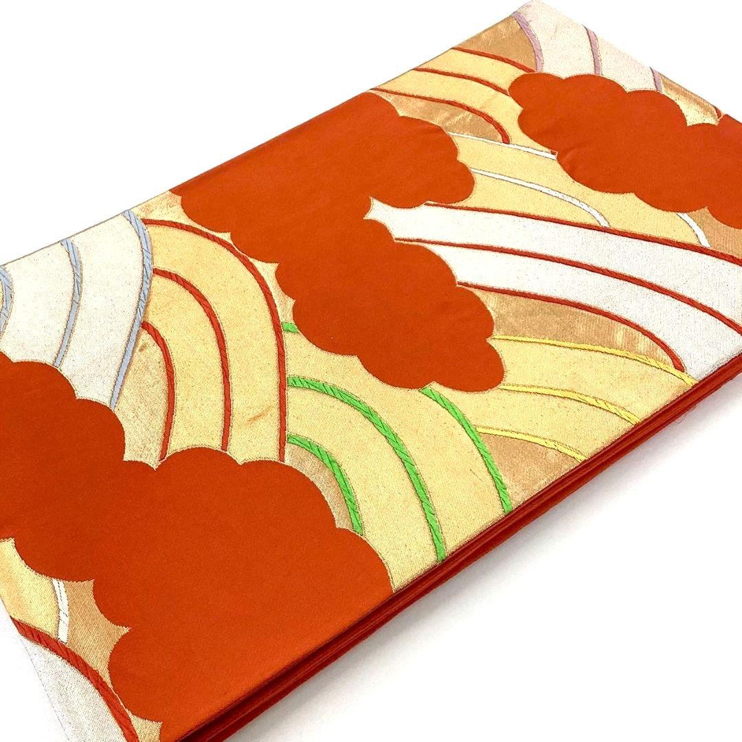4742# Japanese Vintage Fukuro Obi Belt Kimono Fabric Silk Traditional