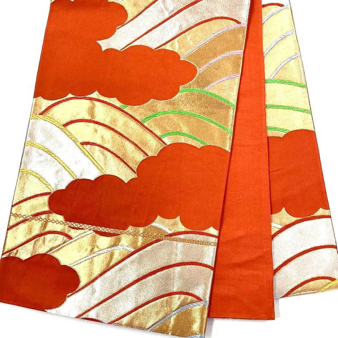 4742# Japanese Vintage Fukuro Obi Belt Kimono Fabric Silk Traditional