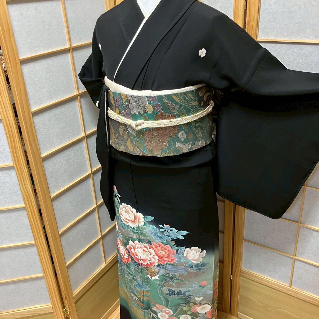 4419# Japanese Tomesode Kimono Vintage Womens Silk Fabric Robe Kimono only sold