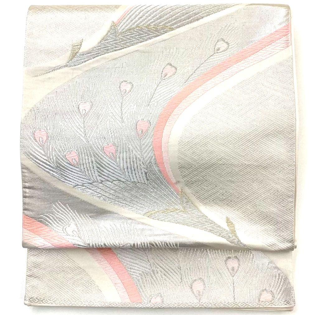 4779# Japanese Vintage Fukuro Obi Belt Kimono Fabric Silk Traditional Embroidery