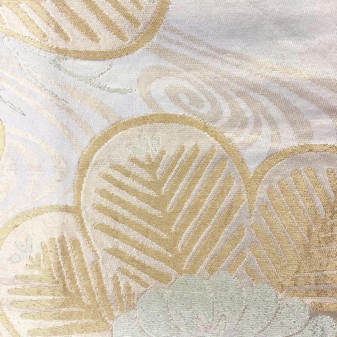 4987# Japanese Vintage Fukuro Obi Belt Kimono Fabric Silk Traditional Gold