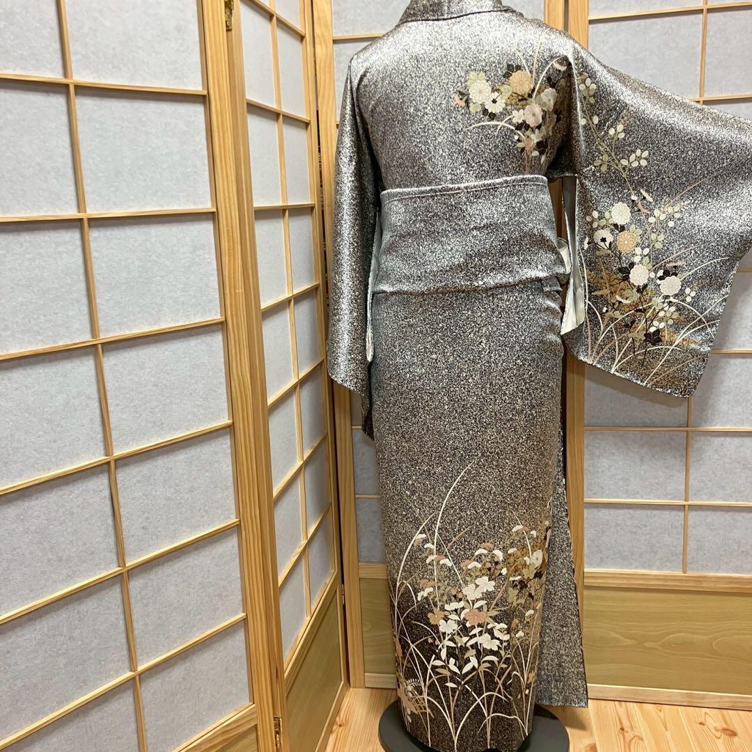 4398# Japanese Kimono Vintage Womens Silk Fabric Robe Kimono only sold