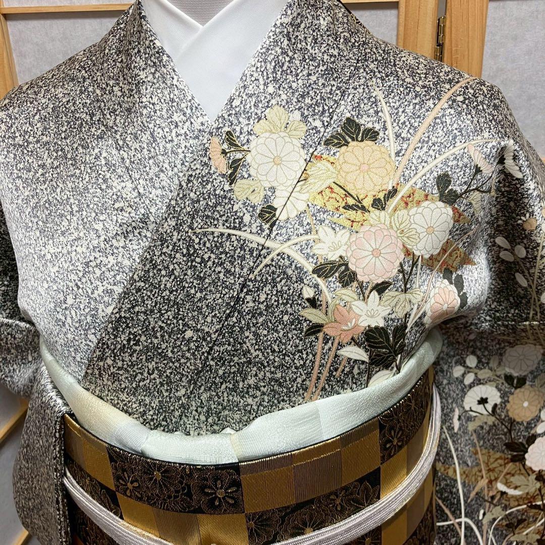 4398# Japanese Kimono Vintage Womens Silk Fabric Robe Kimono only sold