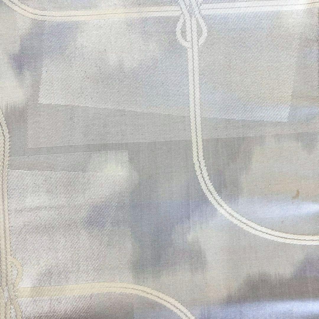 3614# Japanese Vintage Fukuro Obi Belt Kimono Fabric Silk Traditional Silver