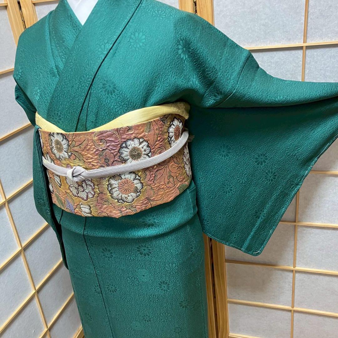 4326# Japanese Kimono Vintage Womens Silk Fabric Robe Kimono only sold Unused