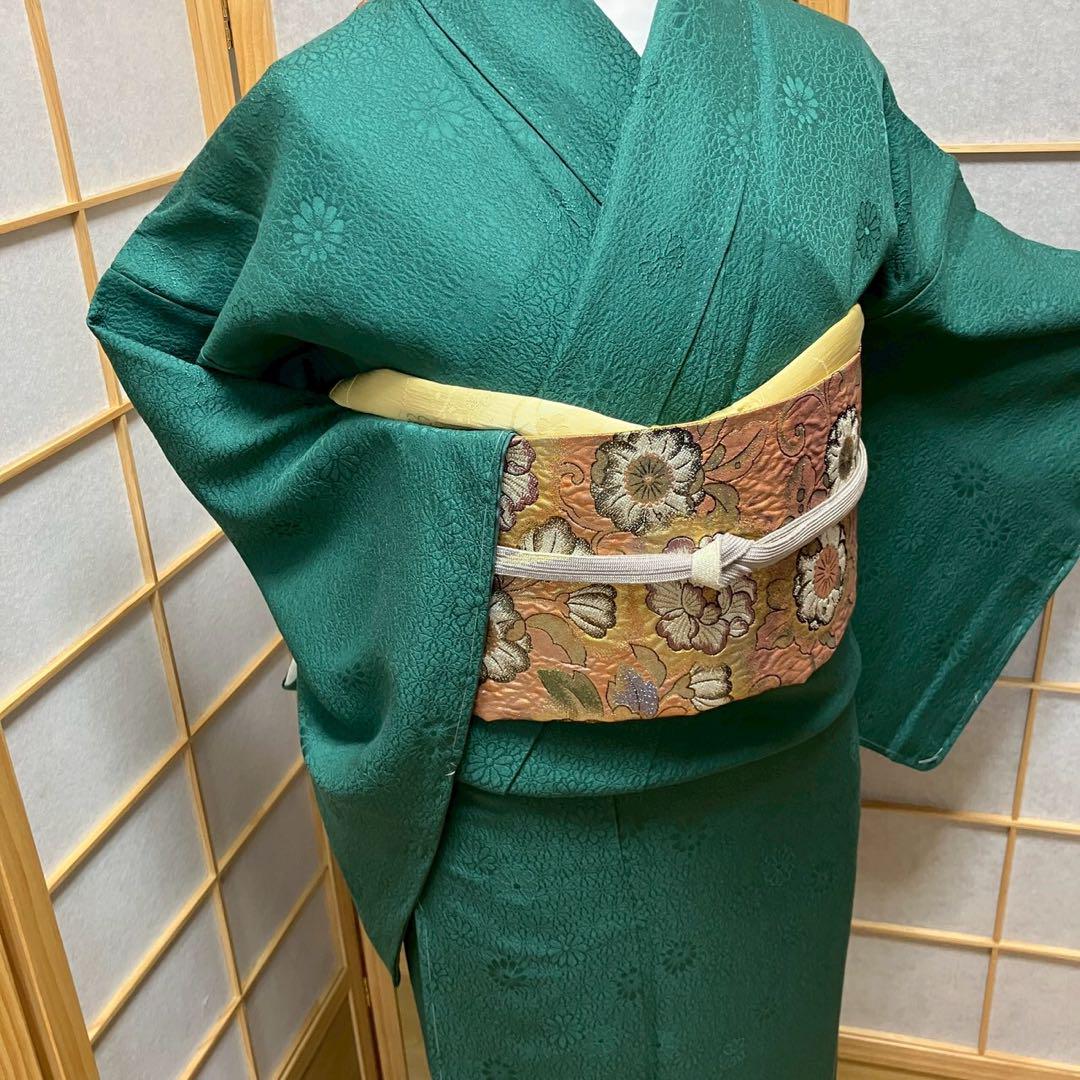 4326# Japanese Kimono Vintage Womens Silk Fabric Robe Kimono only sold Unused