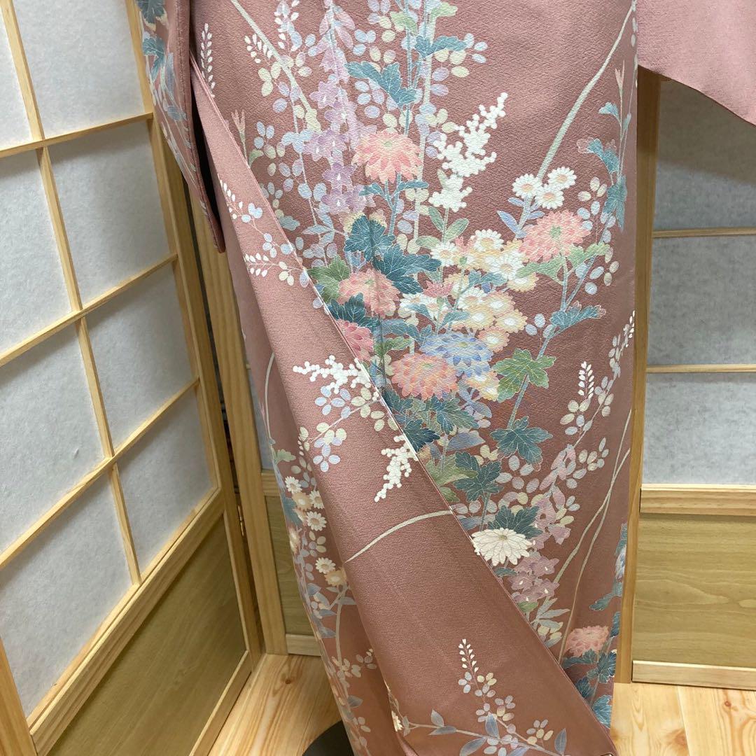 3414# Japanese Kimono Vintage Womens Silk Fabric Robe Kimono only sold Pink