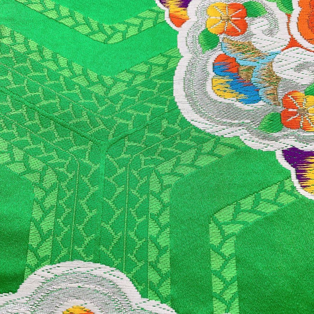 4518# Japanese Vintage Fukuro Obi Belt Kimono Fabric Silk Traditional Embroidery