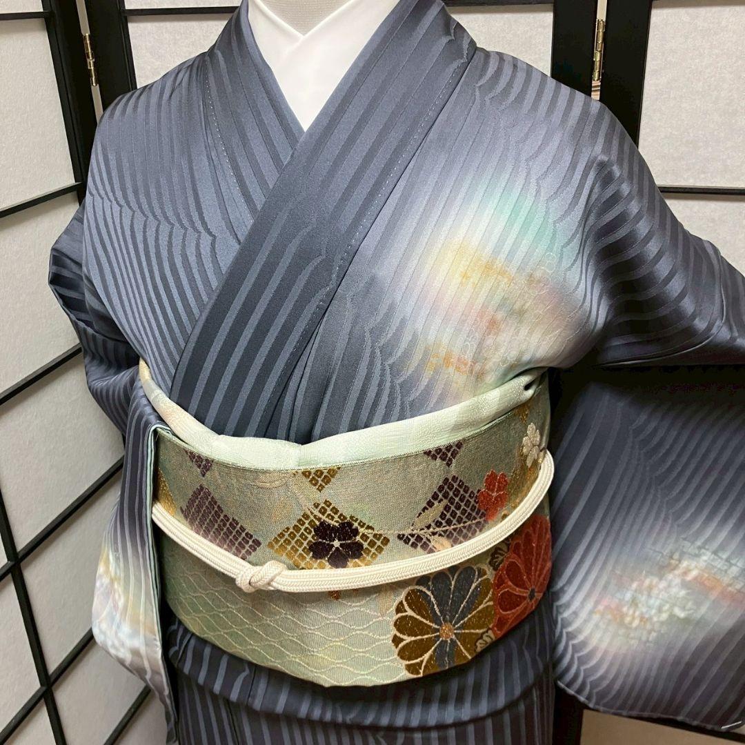 5464# Japanese Kimono Vintage Womens Silk Fabric Robe Kimono only sold