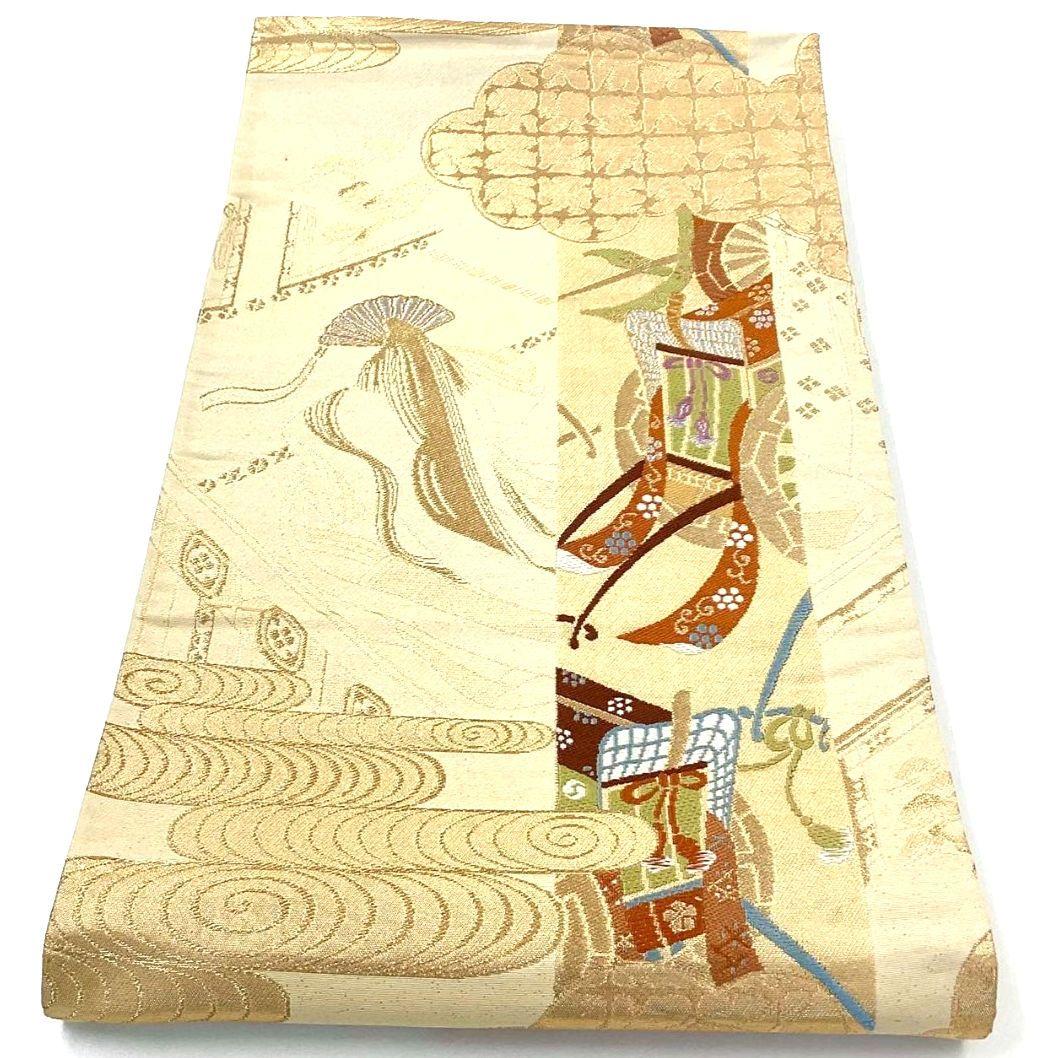 4761# Japanese Vintage Fukuro Obi Belt Kimono Fabric Silk Traditional Untailored
