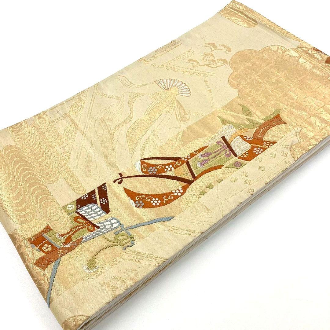 4761# Japanese Vintage Fukuro Obi Belt Kimono Fabric Silk Traditional Untailored