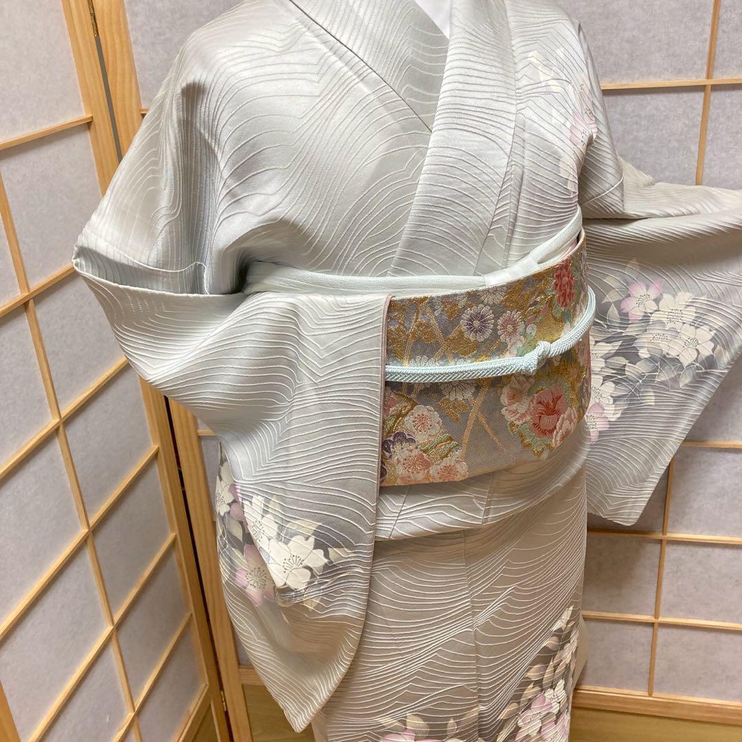 3923# Japanese Kimono Vintage Womens Silk Fabric Robe Kimono only sold