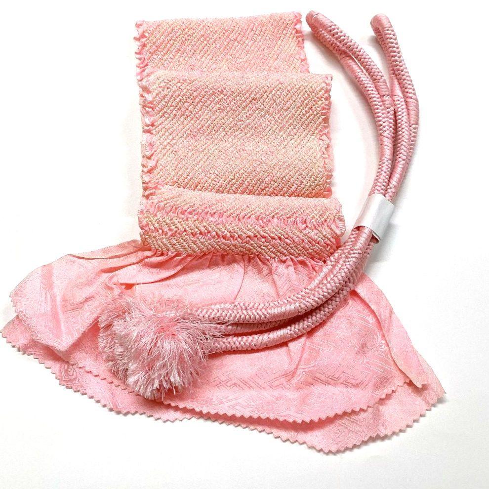 3855# Japanese Kimono Accessory Obiage and Obijime 2-piece Set Silk Shibori