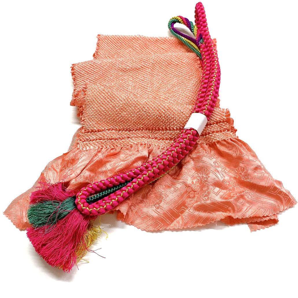 4187# Japanese Kimono Accessory Obiage and Obijime 2-piece Set Silk Shibori