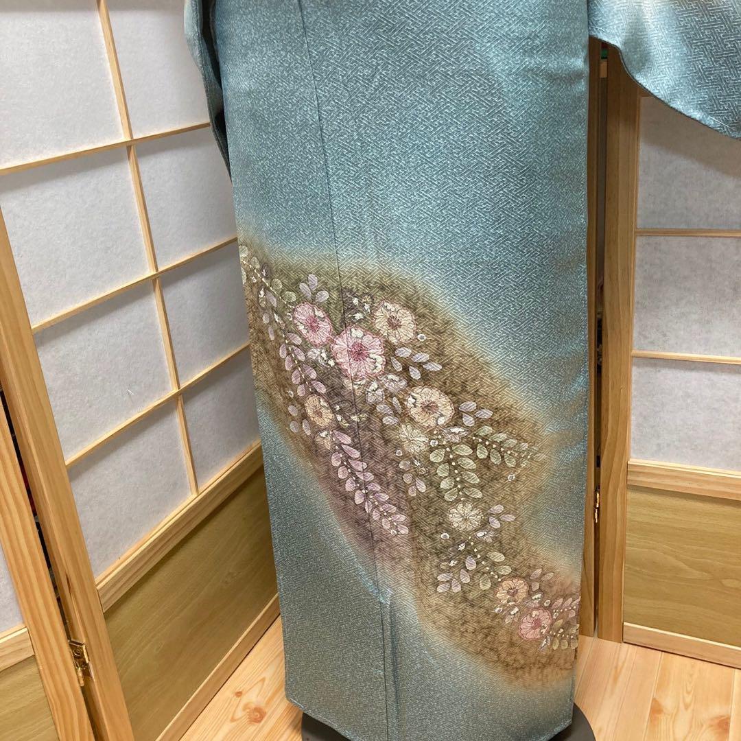 2901# Japanese Kimono Vintage Womens Silk Fabric Robe Kimono only sold Unused
