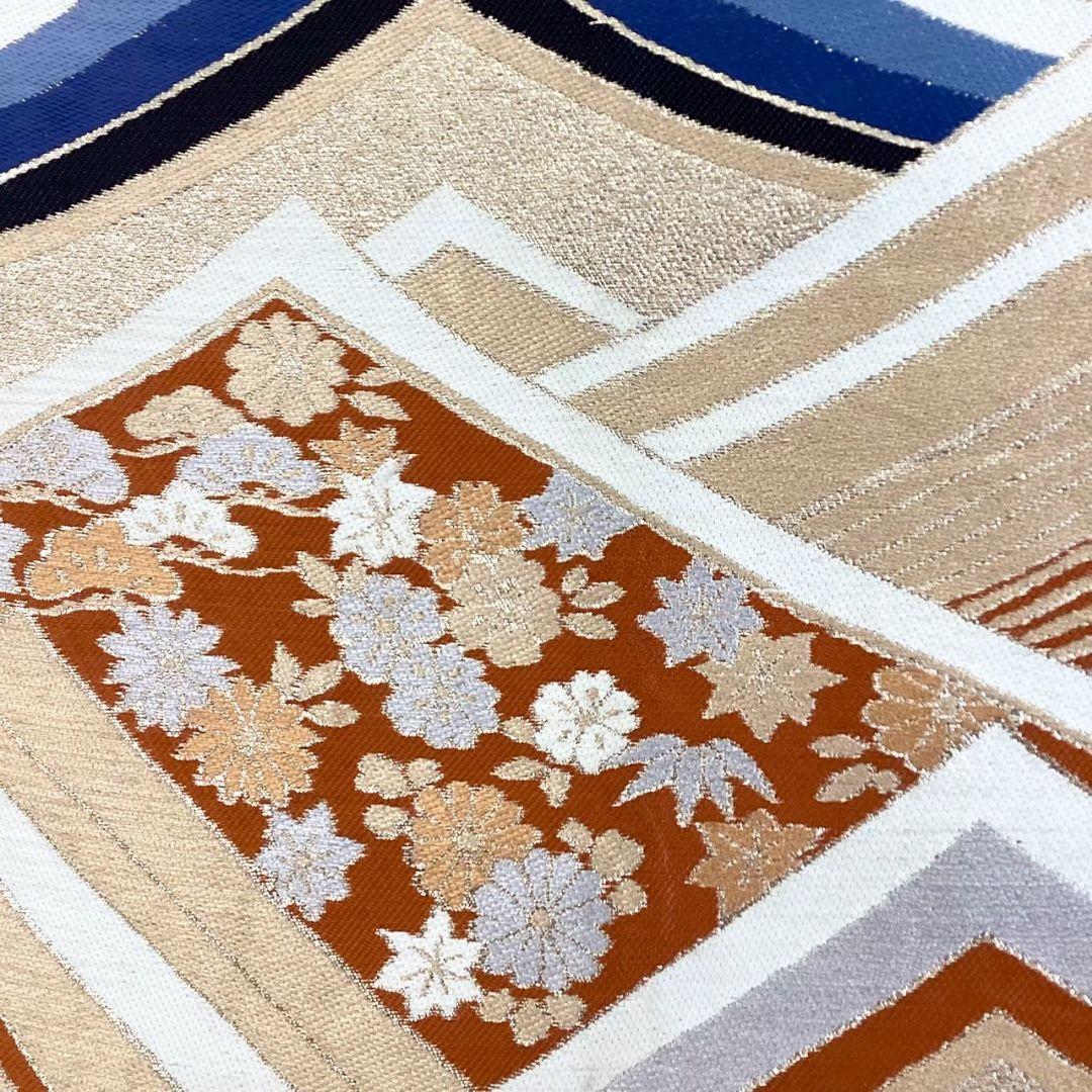 4744# Japanese Vintage Fukuro Obi Belt Kimono Fabric Silk Traditional Orange