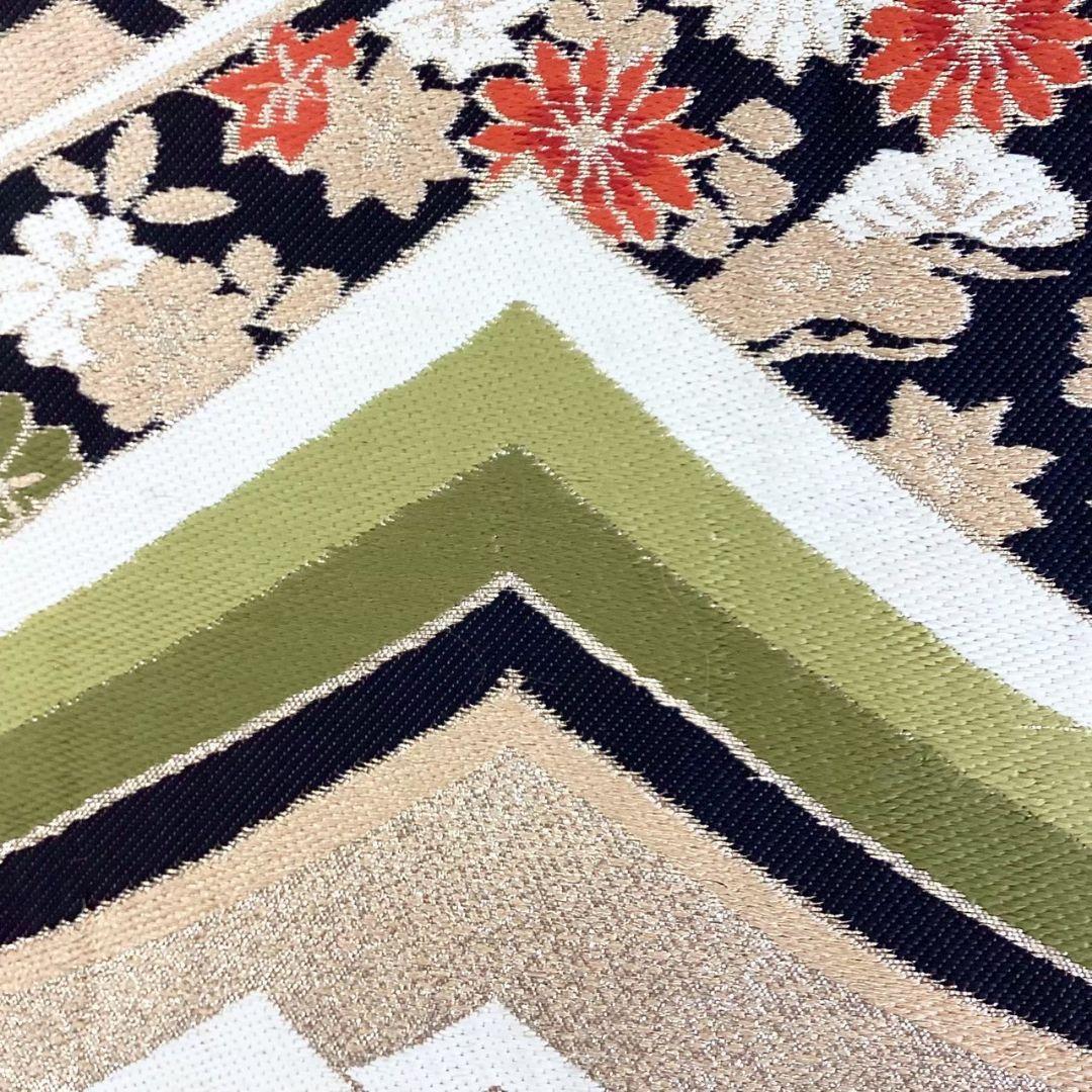 4744# Japanese Vintage Fukuro Obi Belt Kimono Fabric Silk Traditional Orange
