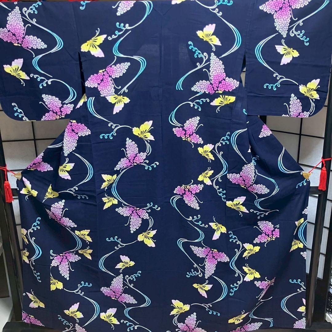 4838# Japanese Yukata Kimono Vintage Cotton Fabric Robe Women's Traditional