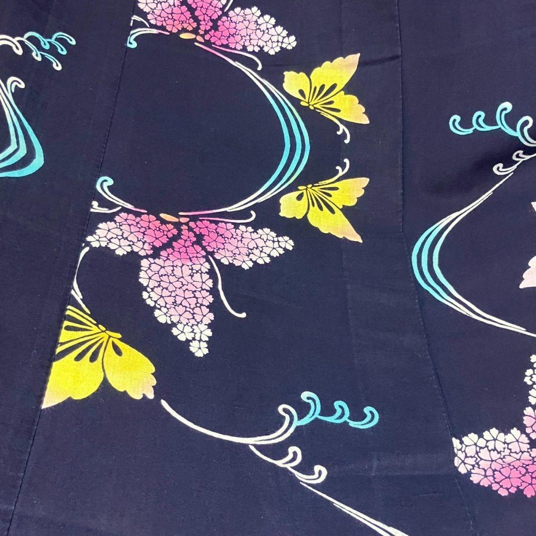 4838# Japanese Yukata Kimono Vintage Cotton Fabric Robe Women's Traditional