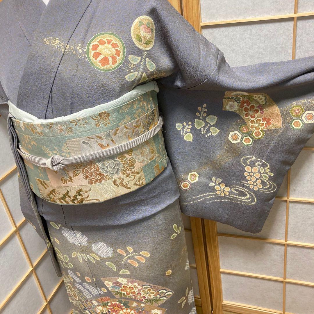 2898# Japanese Kimono Vintage Womens Silk Fabric Robe Kimono only sold