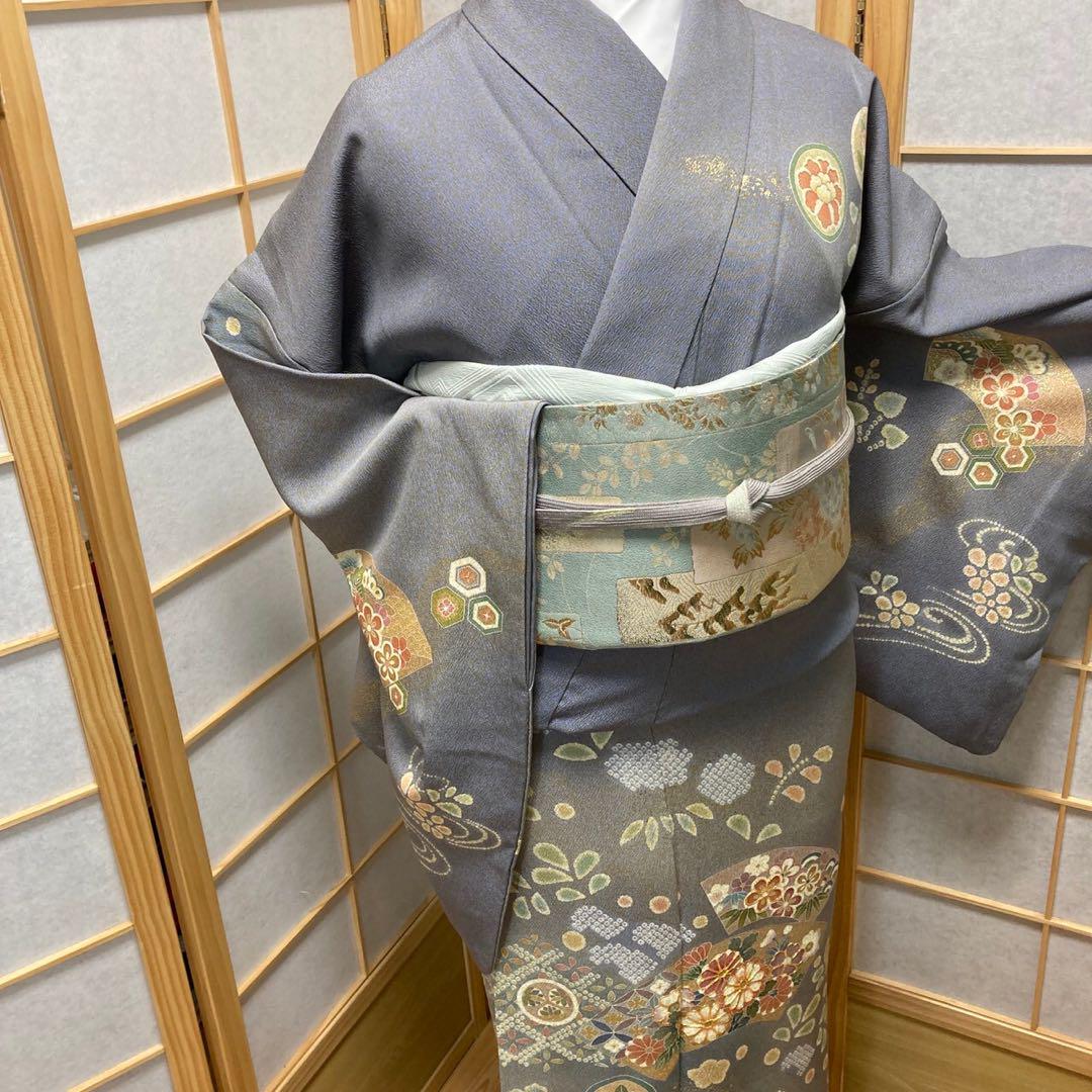 2898# Japanese Kimono Vintage Womens Silk Fabric Robe Kimono only sold