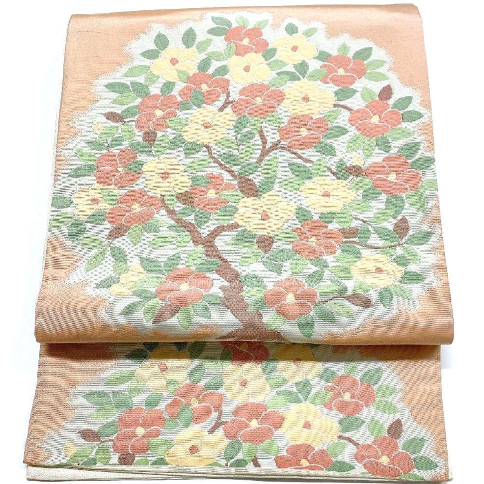 4130# Japanese Vintage Fukuro Obi Belt Kimono Fabric Silk Traditional Pink