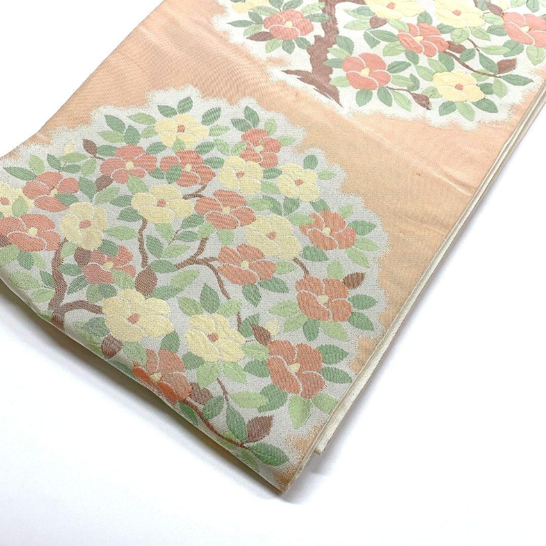 4130# Japanese Vintage Fukuro Obi Belt Kimono Fabric Silk Traditional Pink