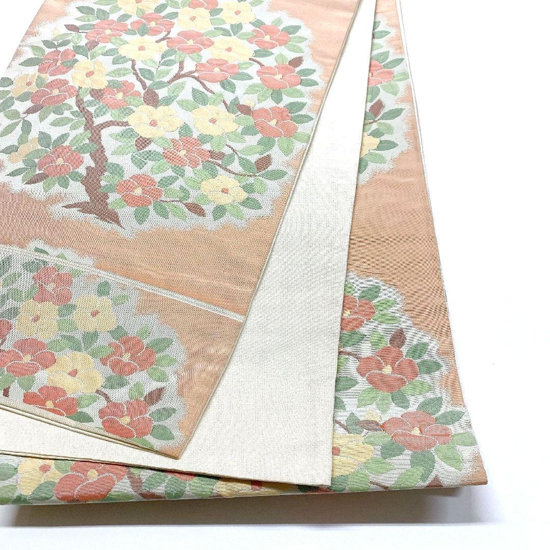 4130# Japanese Vintage Fukuro Obi Belt Kimono Fabric Silk Traditional Pink